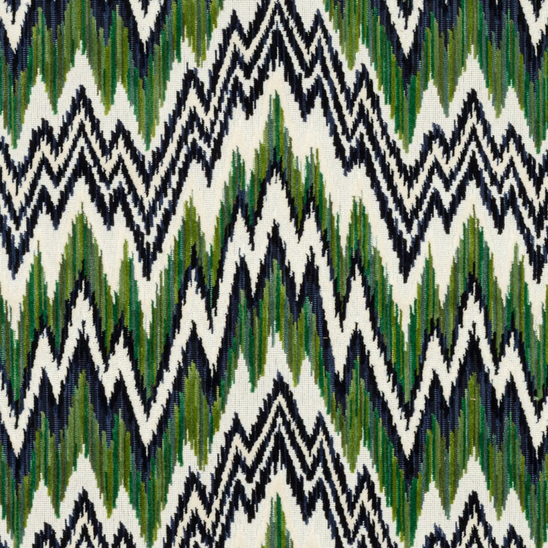 W72817 Thibaut Emerald and Navy Fabric