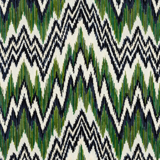 W72817 Thibaut Emerald and Navy Fabric