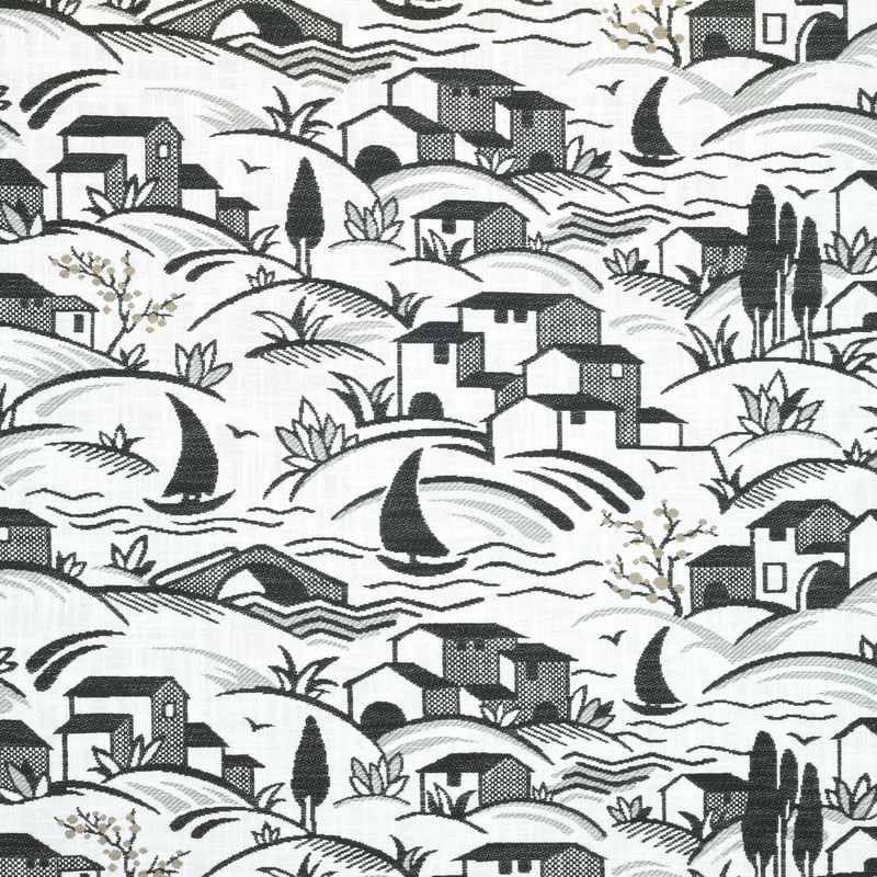 W73523 Thibaut Charcoal and Sand Fabric