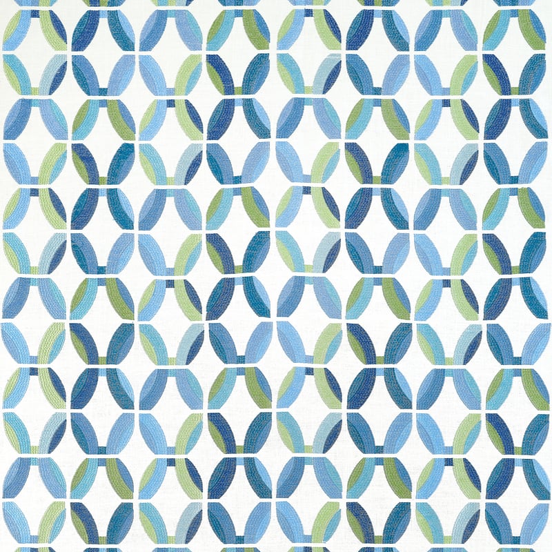 W745000 Thibaut Blue and Green Fabric
