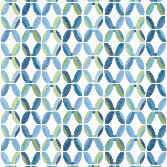 W745000 Thibaut Blue and Green Fabric
