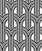 WH40030 Seabrook Designs Piano Wallpaper Hendrix Arches Off-White & Onyx