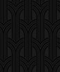 WH40040 Seabrook Designs Piano Wallpaper Hendrix Arches Carbon & Metallic Black