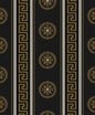 WH40106 Seabrook Designs Piano Wallpaper Classico Medallion Stripe Black & Metallic Gold