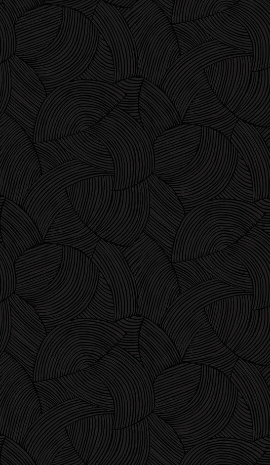 WH40410 Seabrook Designs Piano Wallpaper Symphony Geometric Metallic Black Ice