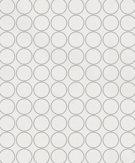 WH40505 Seabrook Designs Piano Wallpaper Round Geometric Linen & Metallic Silver