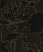WH40700 Seabrook Designs Piano Wallpaper Viola Floral Espresso & Metallic Bronze