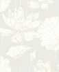 WH40703 Seabrook Designs Piano Wallpaper Viola Floral Metallic Coconut & Cream