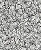 WH40810 Seabrook Designs Piano Wallpaper Alejandra Floral Metallic Ivory & Nightfall