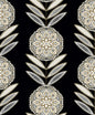 WH41105 Seabrook Designs Piano Wallpaper Belle Floral Stripe Black Tie & Metallic Gold