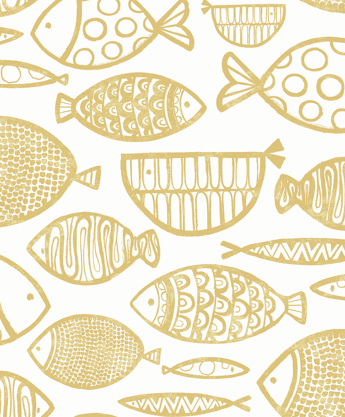 WH41405 Seabrook Designs Piano Wallpaper Cadence Fish Honey