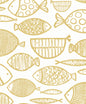 WH41405 Seabrook Designs Piano Wallpaper Cadence Fish Honey