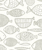 WH41410 Seabrook Designs Piano Wallpaper Cadence Fish Lily Grey