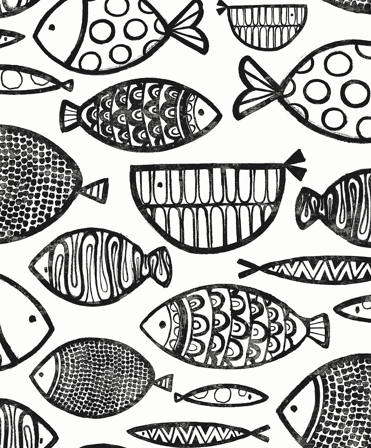 WH41420 Seabrook Designs Piano Wallpaper Cadence Fish Contrast