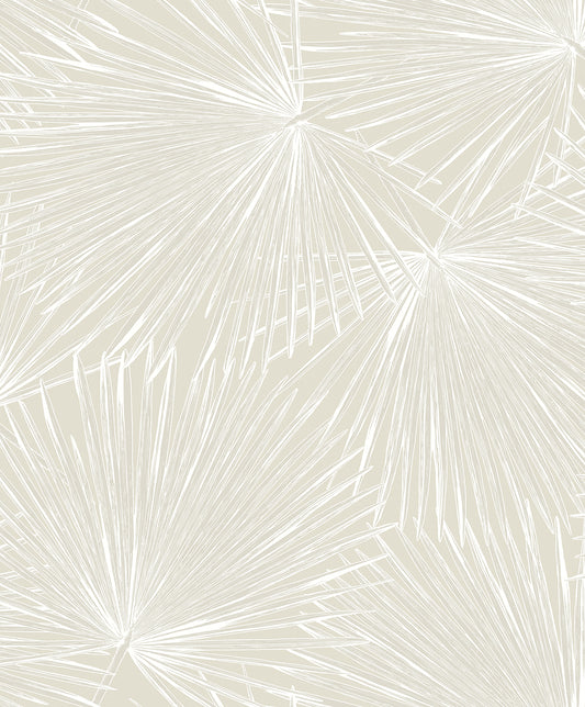 WH41503 Seabrook Designs Piano Wallpaper Elvis Palms Metallic Ivory