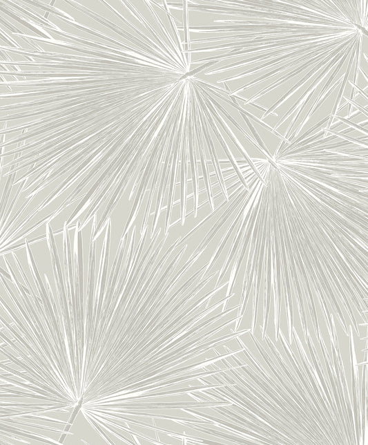 WH41505 Seabrook Designs Piano Wallpaper Elvis Palms Metallic Boulder Grey