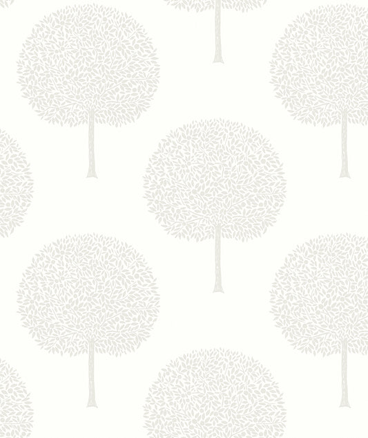 WH41810 Seabrook Designs Piano Wallpaper Demi Glass Beaded Trees Ivory & Glass Beads
