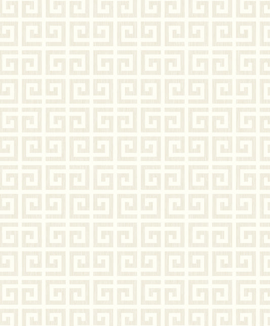 WH41913 Seabrook Designs Piano Wallpaper Major Greek Key Metallic Oatmeal