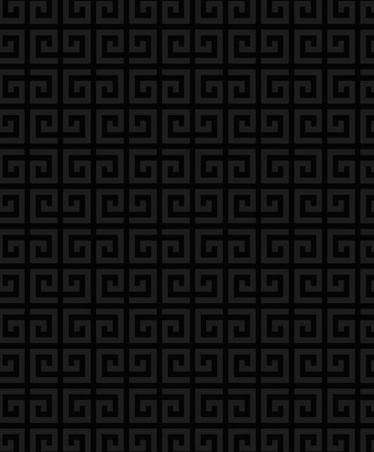 WH41920 Seabrook Designs Piano Wallpaper Major Greek Key Metallic Onyx