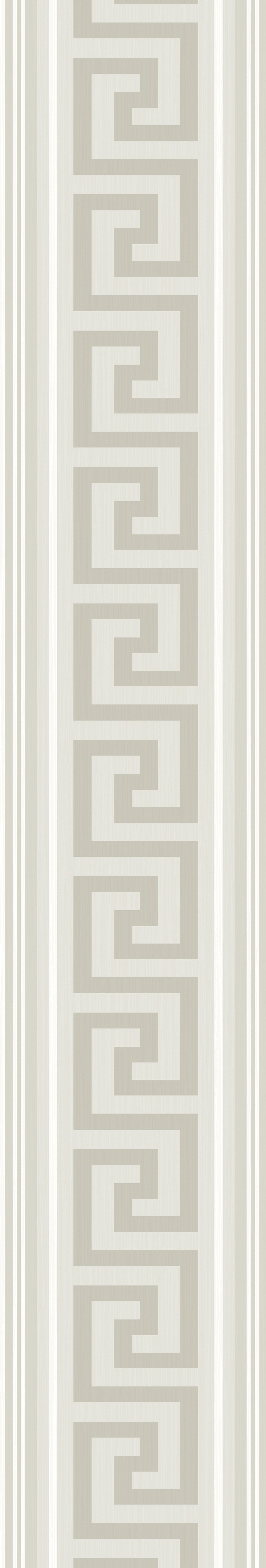 WH42100 Seabrook Designs Piano Wallpaper Lyre Greek Key Border Almond & Metallic Champagne