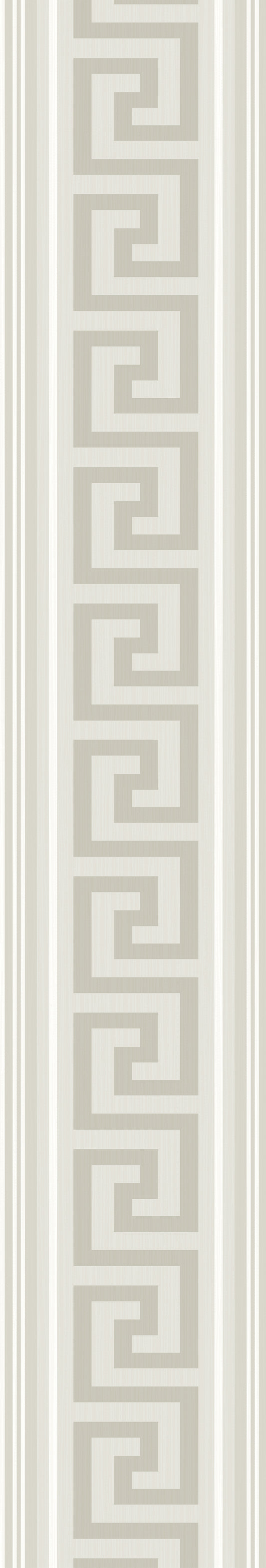 WH42100 Seabrook Designs Piano Wallpaper Lyre Greek Key Border Almond & Metallic Champagne