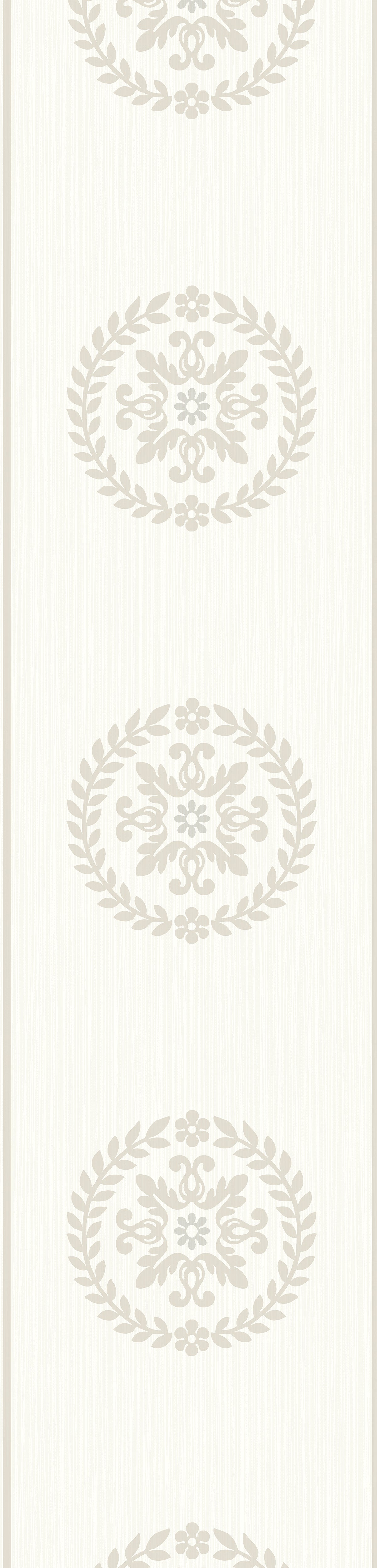 WH42200 Seabrook Designs Piano Wallpaper Ronan Medallion Border Cream & Metallic Cookie