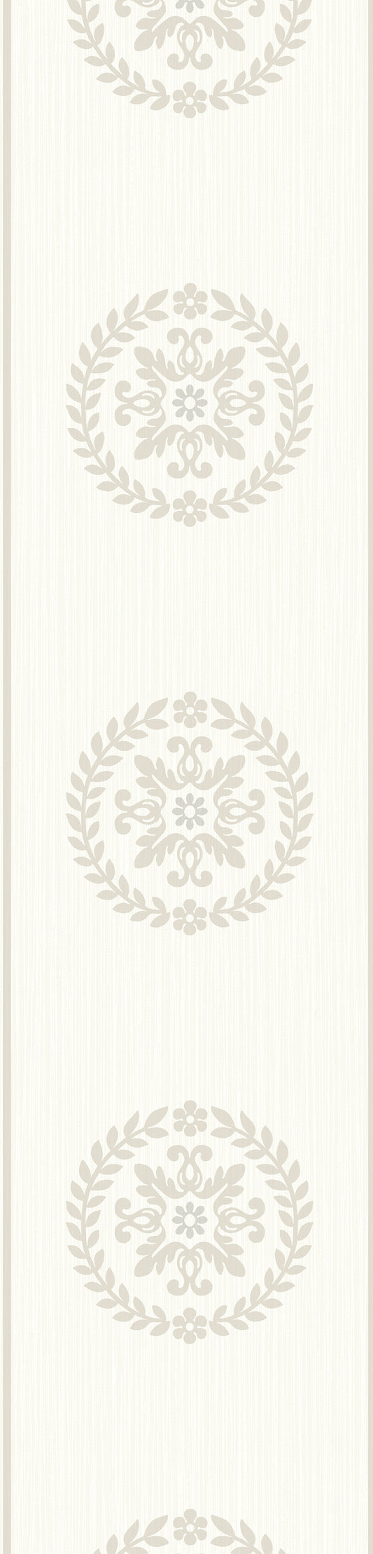 WH42200 Seabrook Designs Piano Wallpaper Ronan Medallion Border Cream & Metallic Cookie