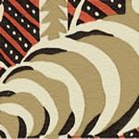 AC100-10 FERNS Cinnabar Brown on Ecru Quadrille Fabric