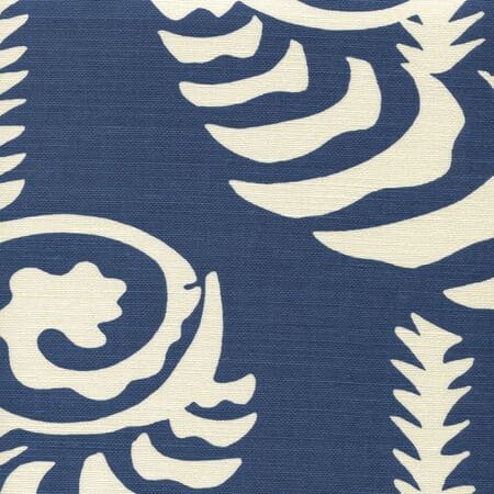 AC101R-09 FERNS UNI REVERSE New Navy on Tint Quadrille Fabric