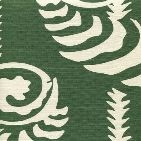 AC101R-10 FERNS UNI REVERSE Forest Green on Tint Quadrille Fabric