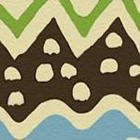 AC103-21 CAP FERRAT Turquoise Brown Jungle on Tint Quadrille Fabric