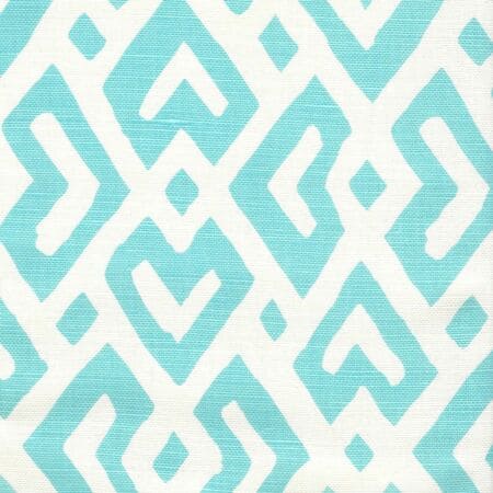 AC115-05 JUAN LES PINS Turquoise on Tint Quadrille Fabric