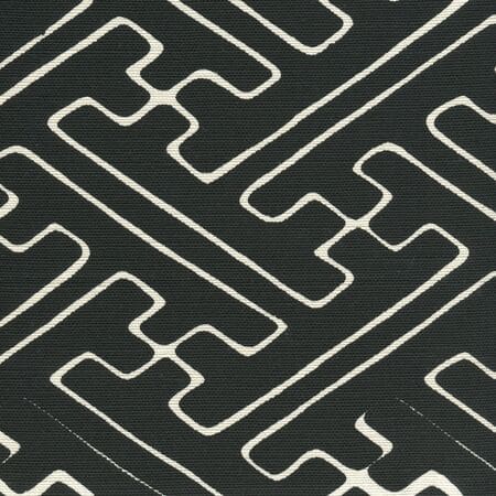 AC207-30 SAYA GATA Black on Tint Quadrille Fabric