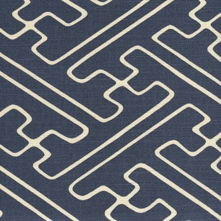 AC207-31 SAYA GATA Navy on Tint Quadrille Fabric