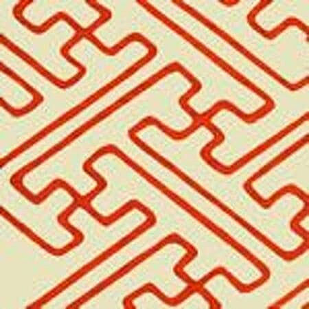 AC207-45 SAYA GATA Orange Lines on Tint Quadrille Fabric