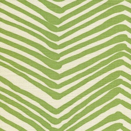 AC302-32 ZIG ZAG Jungle Green on Tint Quadrille Fabric