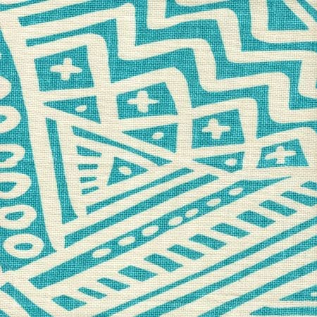AC304O-23 LITTLE MARGIE ON OSCAR Turquoise on Ivory Quadrille Fabric