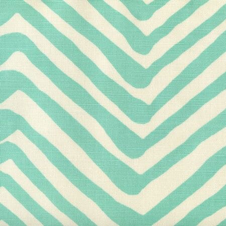 AC305-08 ZIG ZAG LARGE SCALE Bright Turquoise on Tint Quadrille Fabric