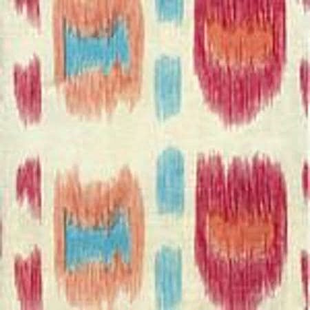 AC704-07CU CINTRA Multi Rose Turquoise on Tint Quadrille Fabric