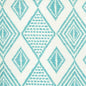 AC850-03 SAFARI EMBROIDERY Medium Turquoise on Tint Quadrille Fabric