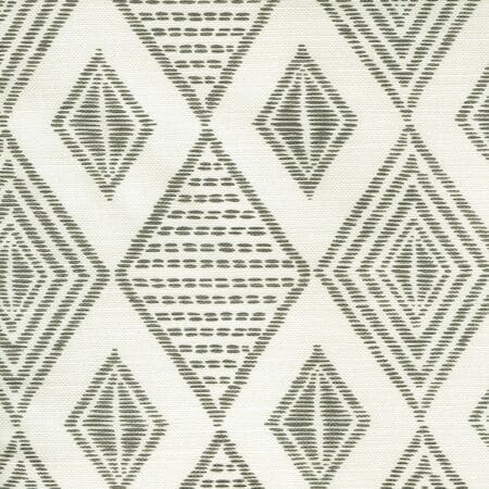 AC850-07 SAFARI EMBROIDERY Medium Gray on Tint Quadrille Fabric