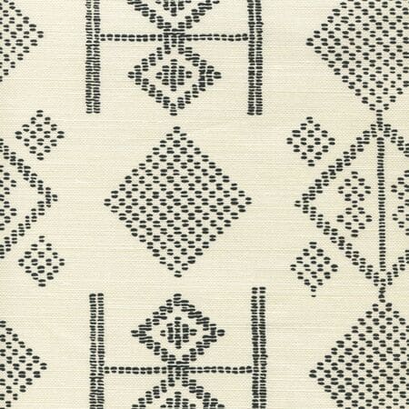 AC890-11 VACANCES Black on Tint Quadrille Fabric