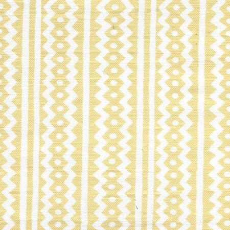 AC935WH-02 RIC RAC Gold On White Linen Cotton Quadrille Fabric