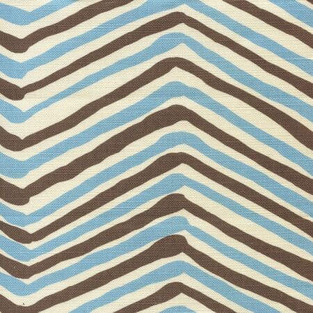 AC950-05 ZIG ZAG MULTI COLOR New Blue New Brown on Tint Quadrille Fabric