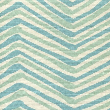 AC950-07 ZIG ZAG MULTI COLOR Aqua Light Turquoise on Tint Quadrille Fabric