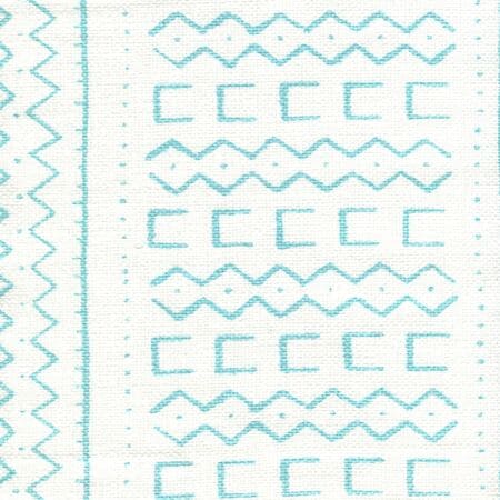AC980-03 BEAU RIVAGE Turquoise on Oyster Quadrille Fabric