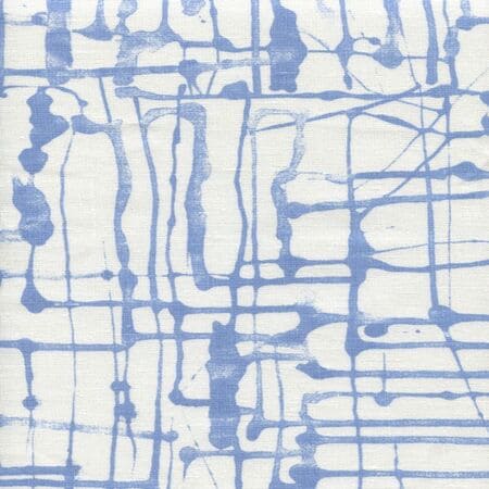 AC990CU-06 TWILL Denim Blue on White Curtain Weight Quadrille Fabric