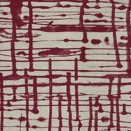 AC993-04 TWILL Berry on Oatmeal Quadrille Fabric