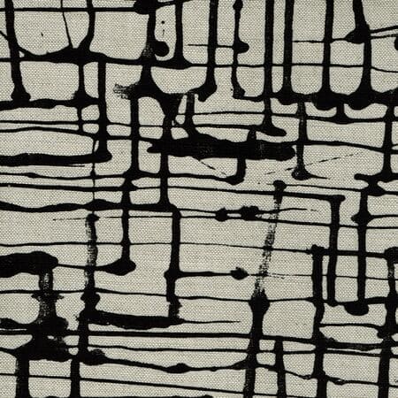 AC993-10 TWILL Black on Oatmeal Quadrille Fabric