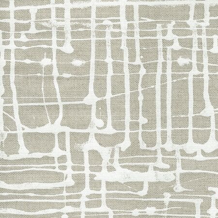AC993C-WHITE TWILL White on Oatmeal Quadrille Fabric